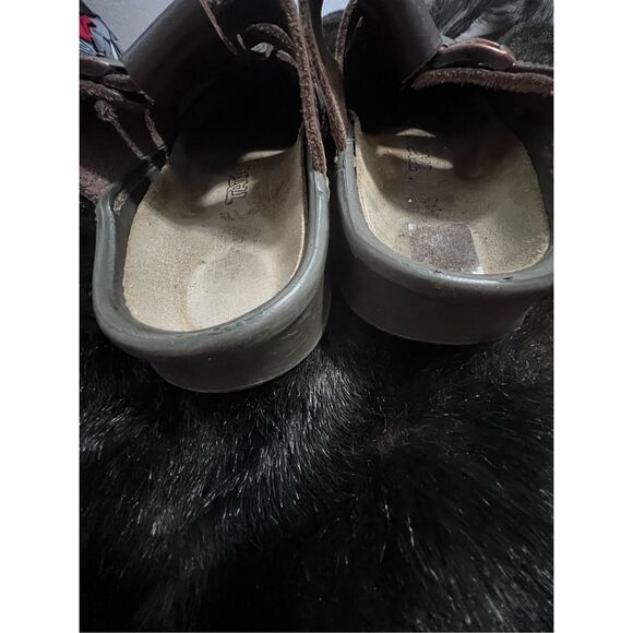 Birkenstock Tatami Clog Mens Brown Leather Two Strap  Size 7 Distressed - Picture 6 of 6